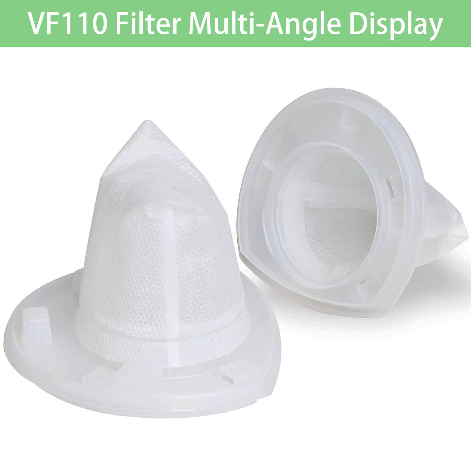 VF110 Filter, 6 Pack Replacement Vacuum Filters for Black & Decker VF110 Cordless Vacuum CHV1210, CHV1410, CHV1410B, CHV1410L, CHV1410L32, CHV1510, CHV9610, BDH2000L, 90558113-01