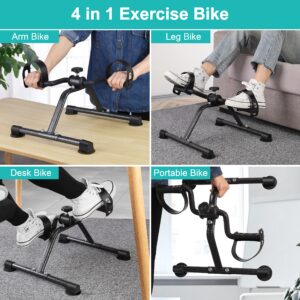 Pedal Exerciser Mini Exercise Bike Foot Peddler for Leg and Arm Rehab Workout