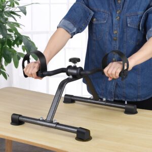 Pedal Exerciser Mini Exercise Bike Foot Peddler for Leg and Arm Rehab Workout