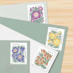 Mountain Flora Flower US First Class Forever Postage Stamps Celebrate Beauty Wedding (1 Strip of 10)