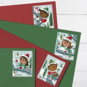 USPS Holiday Elves Forever Postage Stamps (1 Booklet, 20 Stamps)