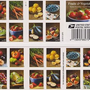 USPS Fruits and Vegetables Forever Stamps Booklet of 20