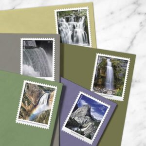 Waterfalls (Sheet of 12) Postage Forever Stamps US Postal First Class Nature Rock River Park Party Announcement Celebration Anniversary Wedding 2023 Scott #5801