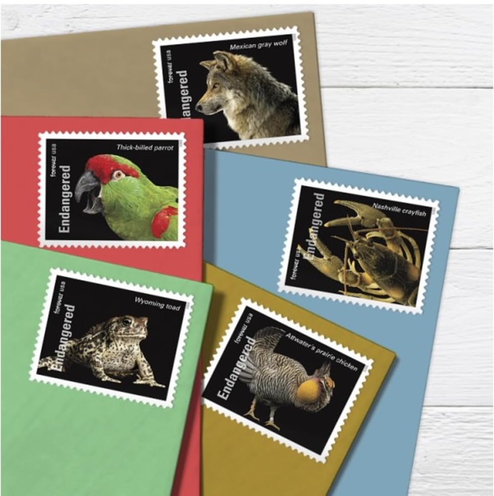 Endangered Species (Sheet of 20) Postage Forever Stamps US Postal First Class Animal Bird Fish Duck Wildlife Habitat Announcement Celebrate Anniversary Wedding 2023 Scott #5800