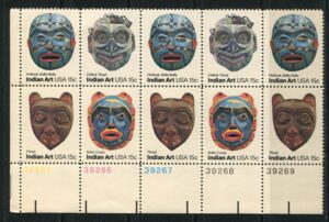 us stamp 1837a- indian masks issued in 1980. mint never hinged original gum