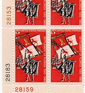 Postage Stamps, U.S. Settlement Of Florida Scott 1271 Plate Block MNH