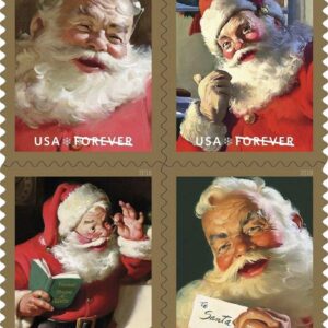 USPS 2018 Sparkling Holidays Book of 20 Stamps Forever Santa Christmas Scott 5355
