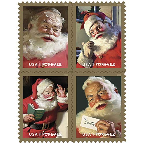 USPS 2018 Sparkling Holidays Book of 20 Stamps Forever Santa Christmas Scott 5355