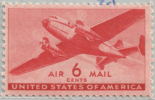 US STAMPS US 6 C TWIN MOTOR TRANSPORT AIRMAIL SCOTT C25 1941