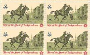rise of the spirit of independence #3 set of 4 x 8 cent us postage stamp 1478