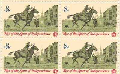 Rise of the Spirit of Independence #3 Set of 4 x 8 Cent US Postage Stamp 1478