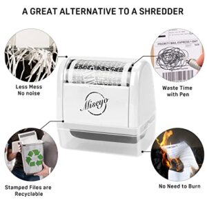 Miseyo Identity Theft Protection Roller Stamp Set - White (6 Refill Ink Incleded)