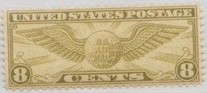 stamp air mail u.s. transatlantic issue globe and wings c17