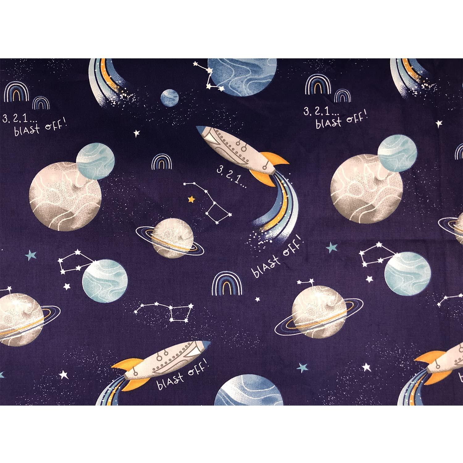 Araniozb Space Quilting Squares,Space fat quarter bundle,Quilting Fabric,Shooting Star Sewing Fabric,Space Cotton Fabric Bundles,Outer Space Quilt Fabric,Space Cotton Fabric 15.6'' x 19.8''(7PCS)