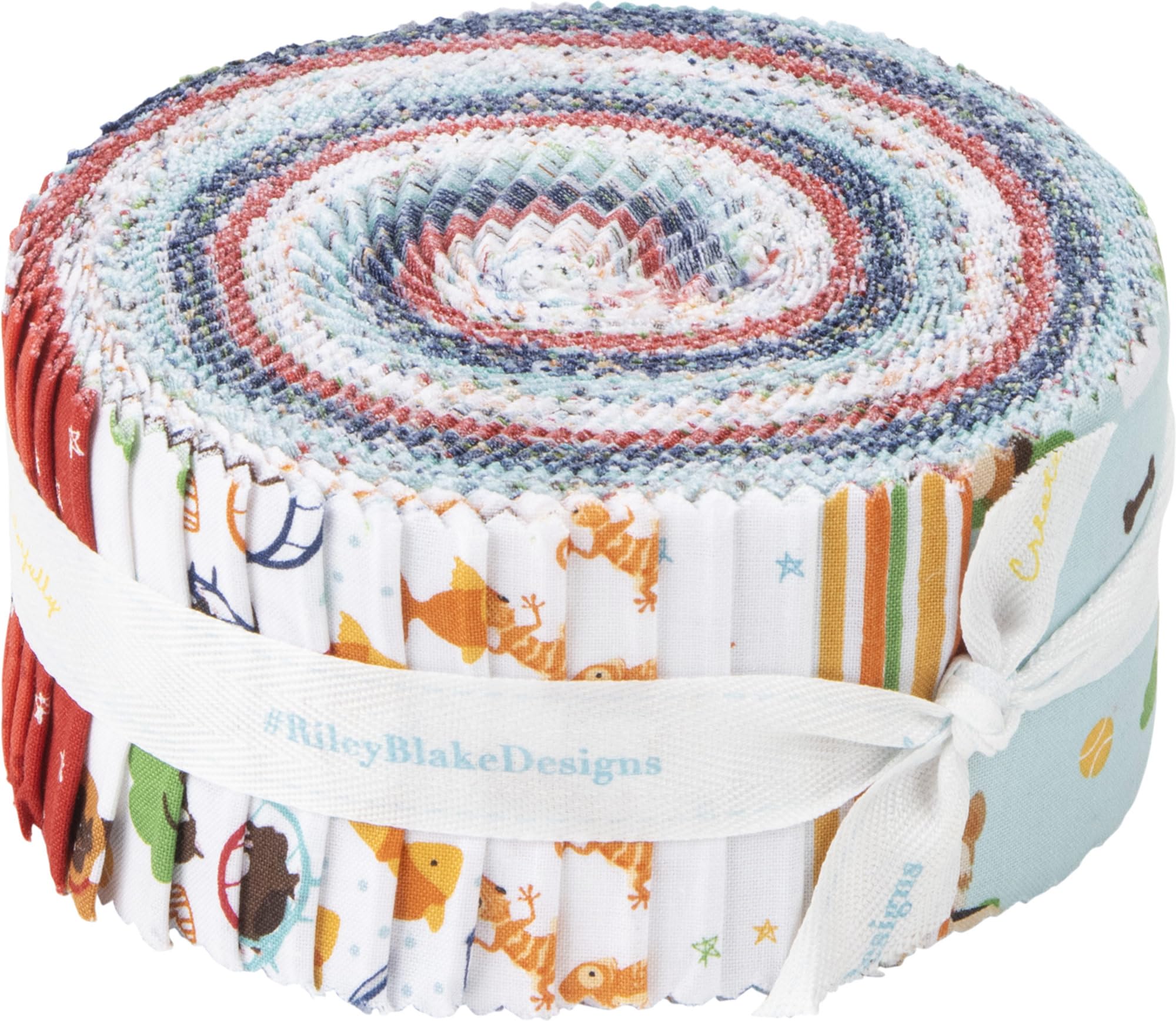 Lori Whitlock Pets Rolie Polie 40 2.5-inch Strips Jelly Roll Riley Blake Designs RP-13650-40