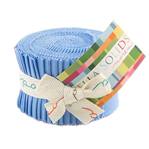 Bella Solids 30s Blue Jr Jelly Roll (9900JJR 25) by Moda House Designer for Moda