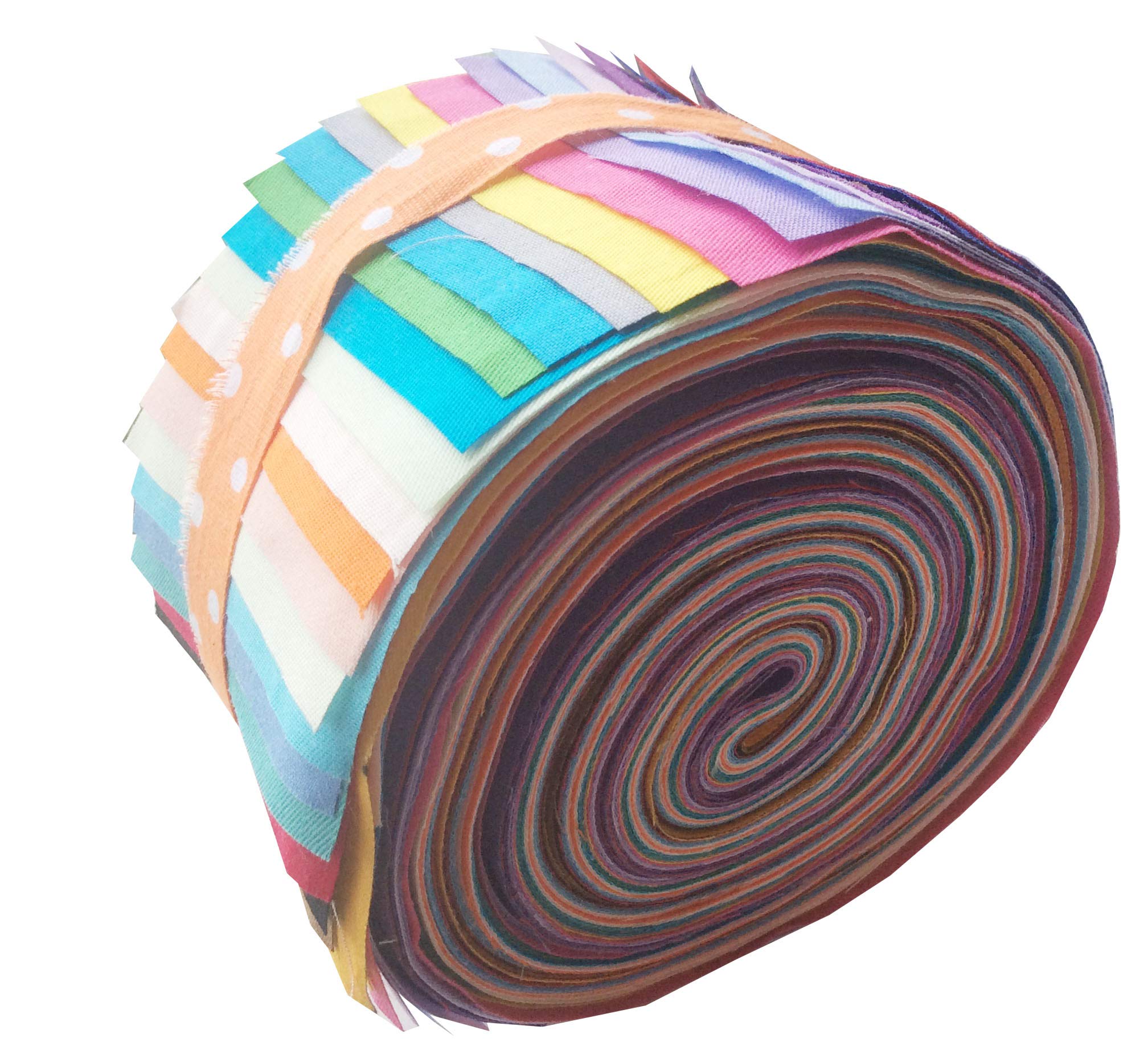 20PCS Solids Jelly Roll Fabric, Roll Up Cotton Fabric Quilting Strips (2.5inch x 42inch), Jelly Roll Fabric Strips for Quilting, Patchwork Craft Cotton Quilting Fabric