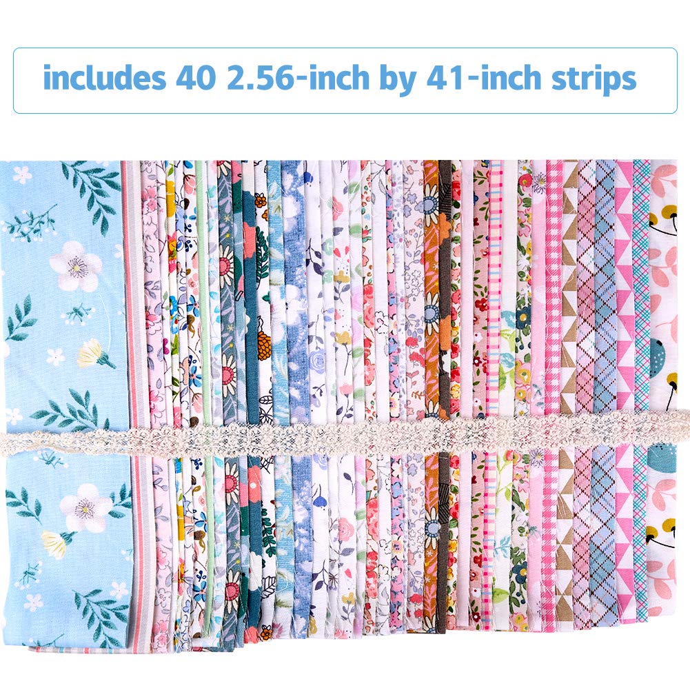 Roll Up Cotton Fabric Quilting Strips, Jelly Roll Fabric, Cotton Craft Fabric Bundle, Patchwork Craft Cotton Quilting Fabric, Cotton Fabric, Quilting Fabric with Different Patterns for Crafts