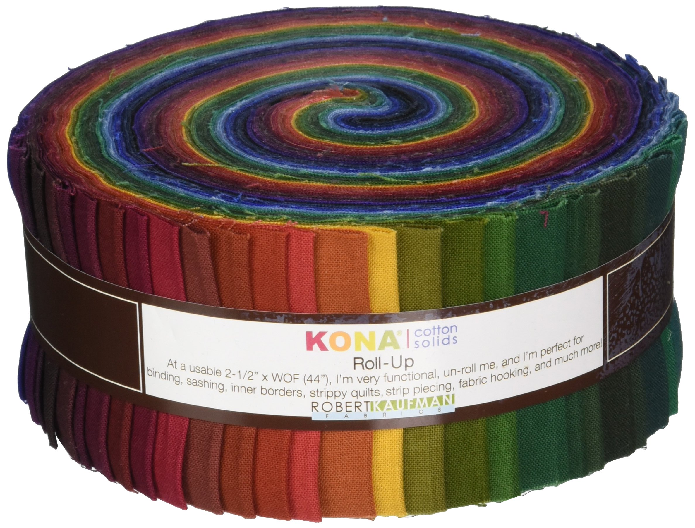 Robert Kaufman Fabrics RU-232-41 Kona Cotton Solids New Dark Roll Up 41 2.5-inch Strips Jelly Roll,Assorted