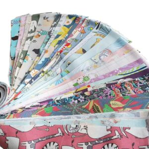 longshine-us 25PCS Jelly Roll Fabric, Roll Up Cotton Fabric Quilting Strips, 2.5inch x 45inch, Jelly Roll Fabric Strips for Quilting, Patchwork Craft Cotton Quilting Fabric