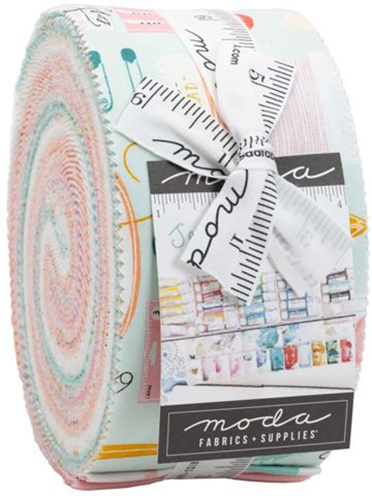 Paper + Cloth Sew Wonderful Jelly Roll 40 2.5-inch Strips Moda Fabrics 25110JR, Assorted, 2.5 Inches