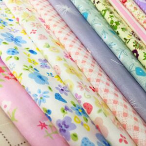 flic-flac Quilting Fabric Squares 100% Cotton Precut Quilt Sewing Floral Fabrics for Craft DIY (10 x 10 inches, 60pcs)