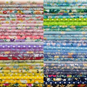 10" x 10" 50 pcs 100% cotton fabric bundles for quilting sewing diy & quilt beginners, quilting supplies fabric squares