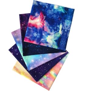 misscrafts 5pcs quilting fabric 50x50cm 100% cotton craft fabric bundle squares fat quarters multicolored for patchwork diy sewing scrapbooking starry