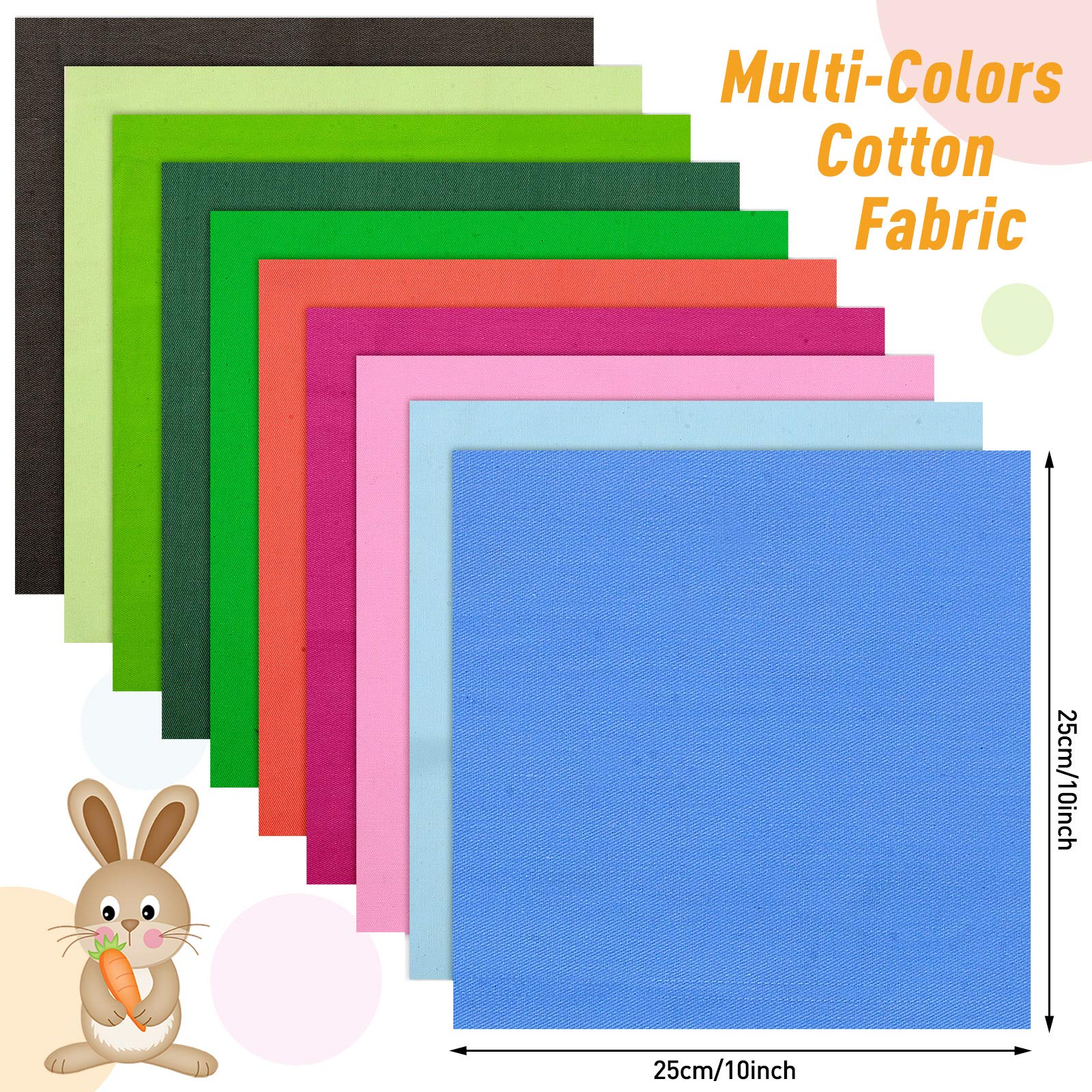 Macarrie 40 Piece Solid Color Fabric Bundles 10 x 10 Inch Multi-Color Fabric Squares Quilting Fabric Patchwork Sewing Craft Precut Fabric Scrap for DIY Sewing Craft (Classic Color)