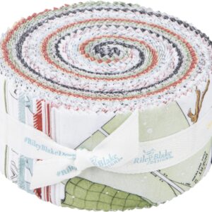 J Wecker Frisch White As Snow Rolie Polie 40 2.5-inch Strips Jelly Roll Riley Blake RP-13550-40