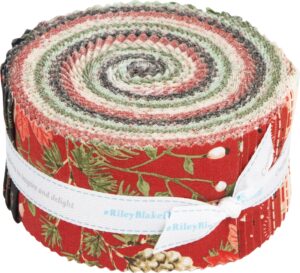 riley blake designs sandy gervais adel in winter rolie polie 40 2.5-inch strips jelly roll rp-12260-40