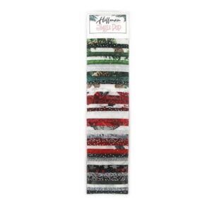 hoffman jingle pop 10 winter christmas holiday silver metallic 2.5" strips roll-up fabric bundle quilter's cotton precuts (jp10-28-silver) m494.45