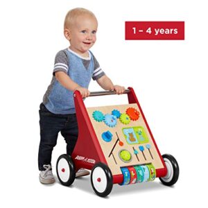 Radio Flyer Classic Push & Play, Toddler Walker with Activity Play, Ages 1-4, Red Walker Toy