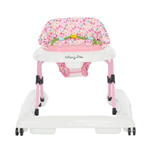 Dream On Me 2-in-1 Ava Baby Walker, Easy Convertible Baby Walker, Walk Behind, Height Adjustable Seat, Added Back Support, Detachable Slate, Spring Pink