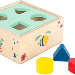 small foot wooden toys Small Foot Wooden Toys Shape-Fitting Activity Cube "Move it!" playset designed for children 12+ months, Multi (10944)