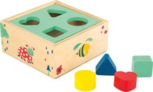 small foot wooden toys small foot wooden toys shape-fitting activity cube "move it!" playset designed for children 12+ months, multi (10944)