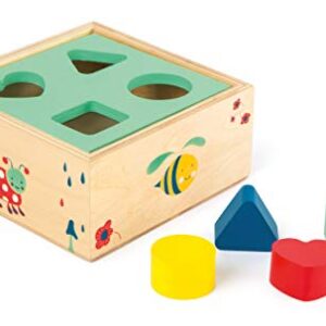 small foot wooden toys Small Foot Wooden Toys Shape-Fitting Activity Cube "Move it!" playset designed for children 12+ months, Multi (10944)