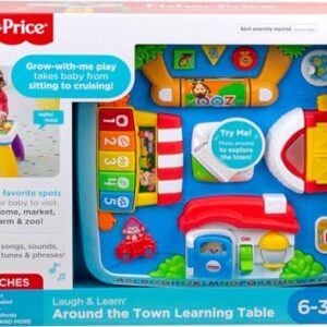 Fisher-Price Baby to Toddler Toy Laugh & Learn Around the Town Learning Activity Table with Music & Lights for Infants Ages 6+ Months​ (Amazon Exclusive)