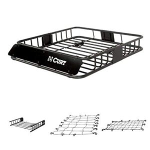 curt cargo rack, cargo rack extension, cargo net, and extended cargo net bundle