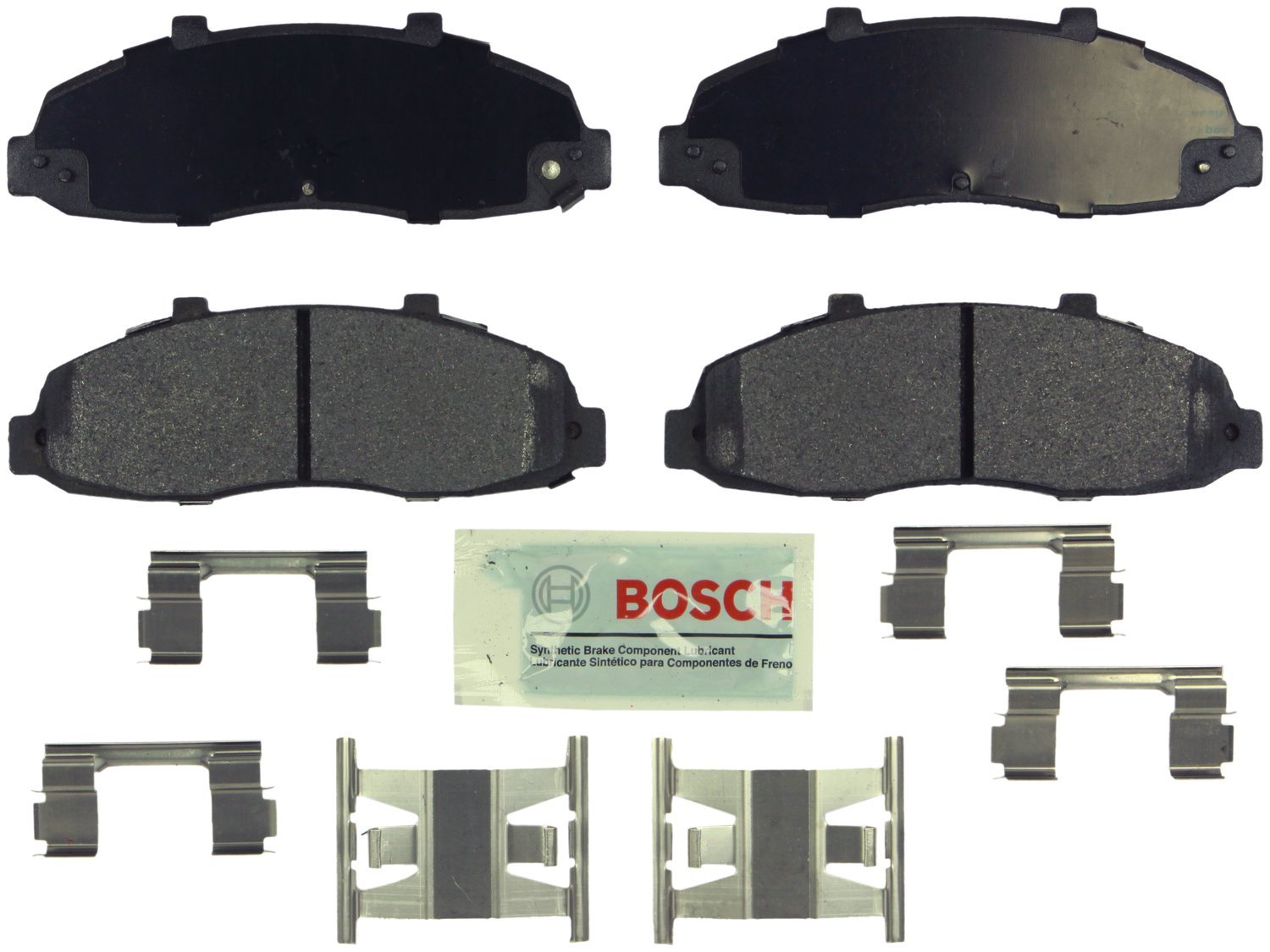 BOSCH BE679H Blue Ceramic Disc Brake Pad Set With Hardware - Compatible With Select Ford F-150, F-150 Heritage; Lincoln Blackwood; FRONT