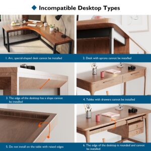 BONTEC Small Keyboard Tray Under Desk, Pull Out Keyboard & Mouse Tray with C Clamp, 20 (24.6 Including Clamps) x 11.8 Inch Steady Slide-Out Computer Drawer, Perfect for Home or Office, Rustic Brown