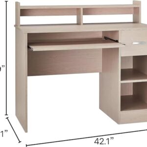 ROCKPOINT Axess Computer Keyboard Tray and Drawer Small Home Office Bedroom, Homework and School Studying Writing Desk for Student with Storage,Natural Maple