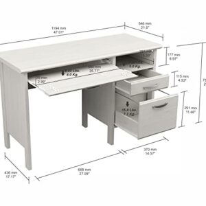 Inval 2-Drawer 1-Shelf Computer Desk with Keyboard Tray, Washed Oak