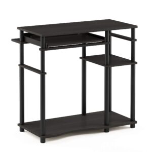 furinno abbott computer desk with bookshelf, espresso/black