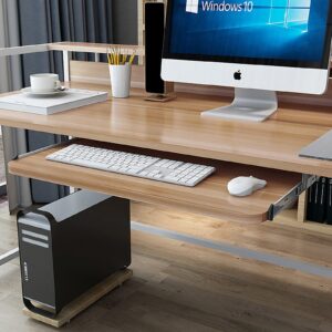 wood keyboard tray under desk,ergonomic keyboard tray,height adjustable under desk keyboard tray,pull out keyboard & mouse tray with c clamp,slide-out platform computer drawer for home office