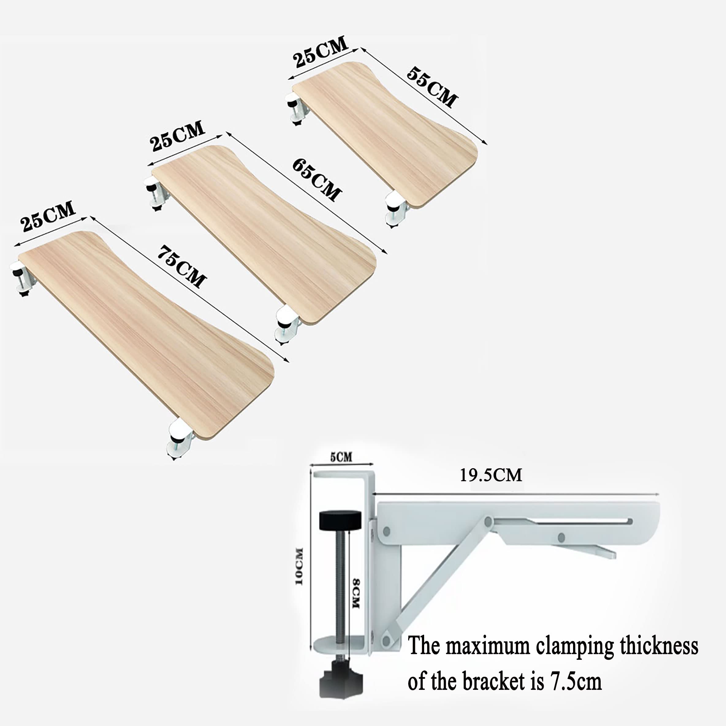 Desk Extender, Keyboard Platform Extender,Ergonomics Desk Extender Tray Clamp On Keyboard Drawer Table Mount Armrest Stand Computer Elbow Arm Support