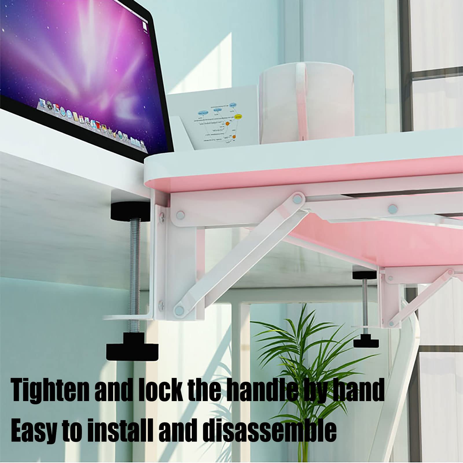 Desk Extender, Keyboard Platform Extender,Ergonomics Desk Extender Tray Clamp On Keyboard Drawer Table Mount Armrest Stand Computer Elbow Arm Support