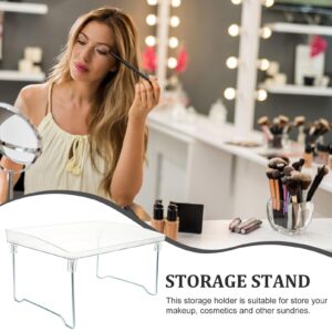 Desk Cup Holder Clear Lap Desk Folding Acrylic Bed Tray Countertop Storage Rack Clear Laptop Stand Bed Desk Table for Reading Eating Writing Kitchen Bathroom Storage Holder