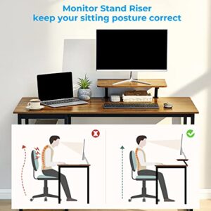 GreenForest Computer Desk with Monitor Stand,39 inch Small Desk with Reversible Storage Shelve,Home Office Work Desk for Small Spaces,Easy Assembly,Walnut