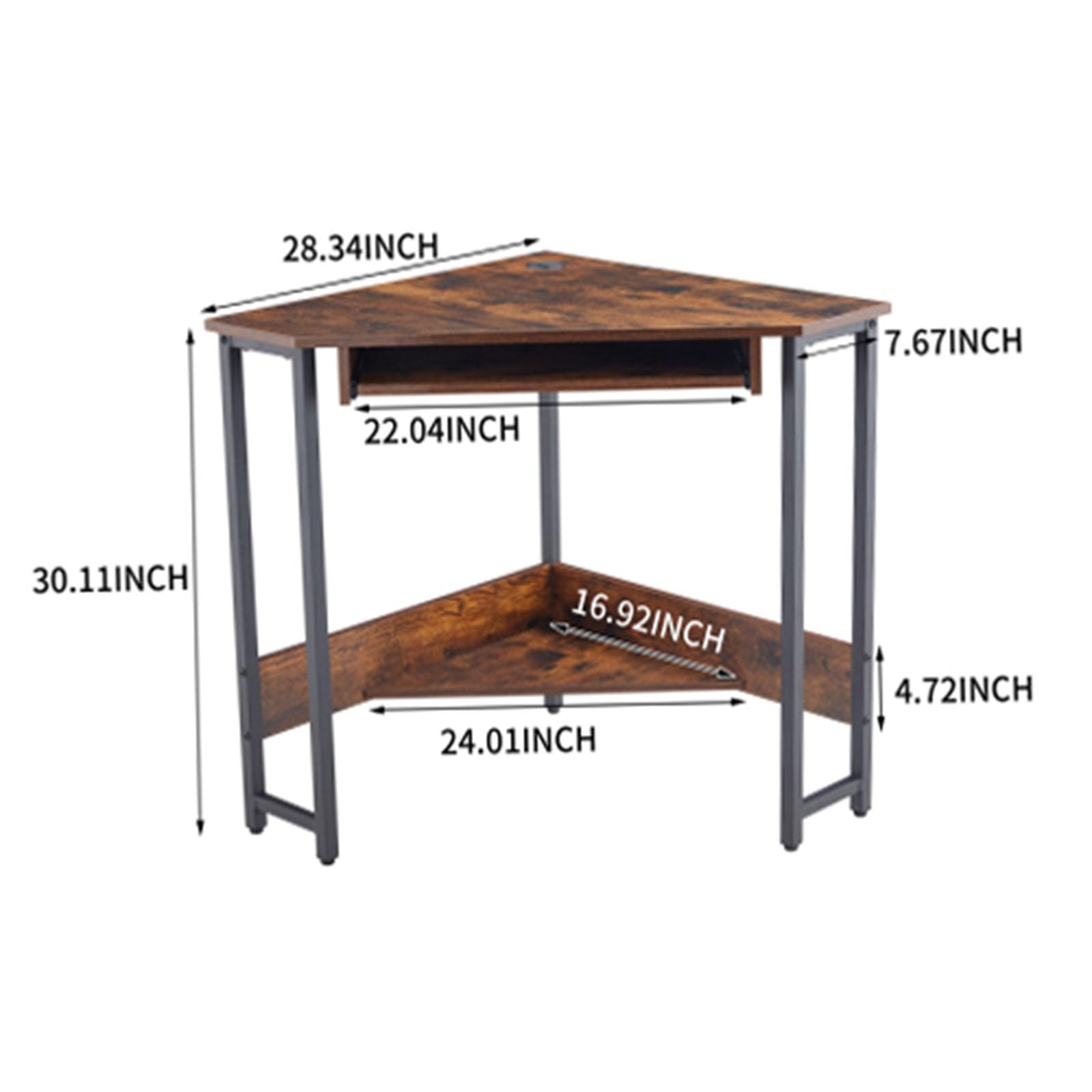 Corner Desk for Small Space,Computer Corner Desk,corner desks for home office,small desk for bedroom,corner desk small space,for Workstation with Smooth Keyboard Tray Storage Shelves.(Color:brown)